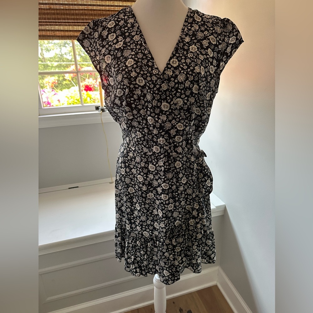 JCrew Floral Navy and White Dress
